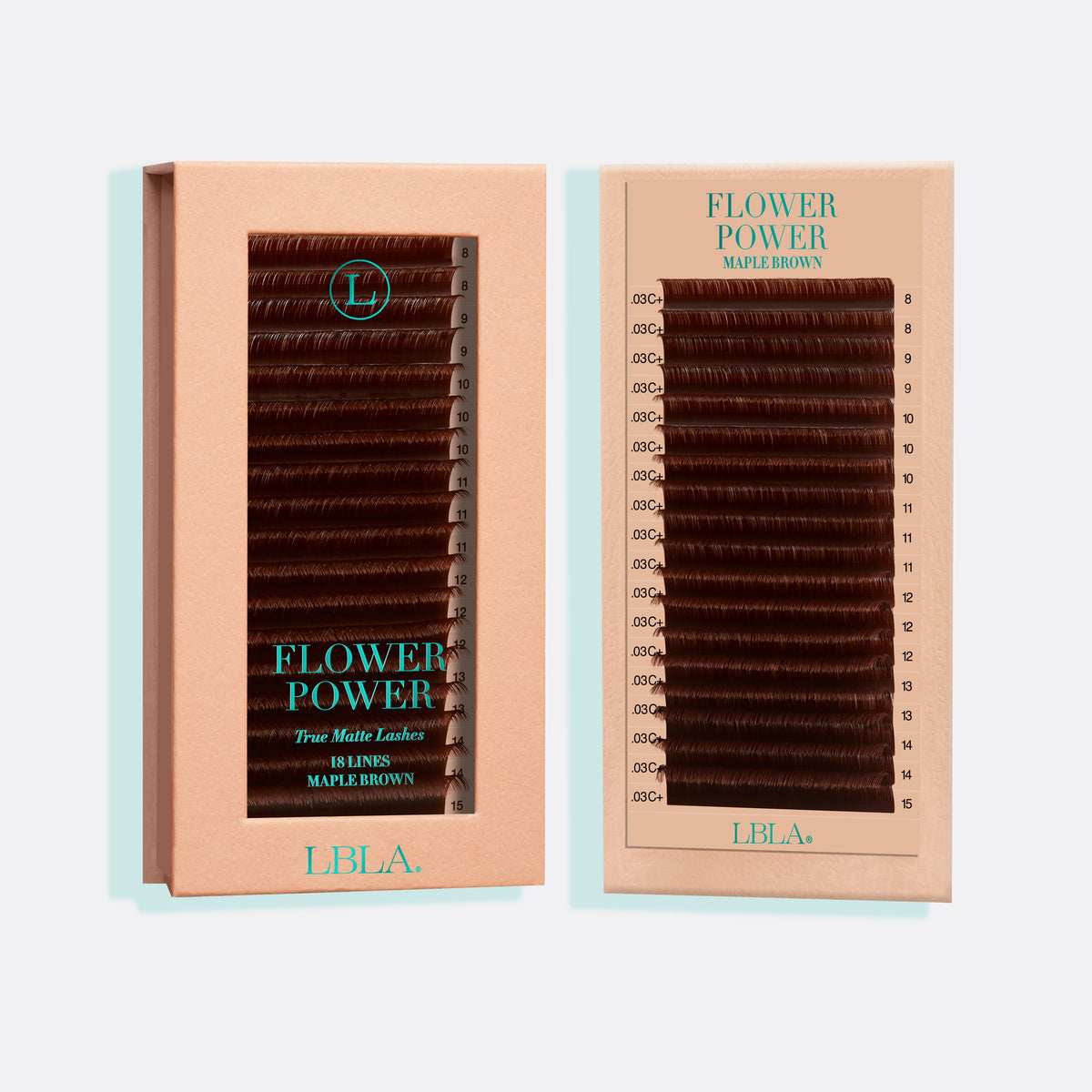 Flower Power True Matte Lashes 0.03mm - Maple Brown Individual Lash Extensions (18 lines)