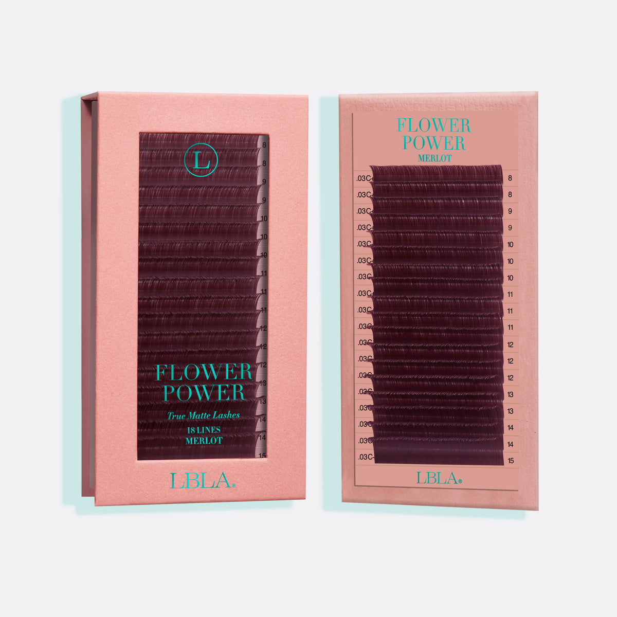 Flower Power True Matte Lashes 0.03mm - Merlot Burgundy Brown Lash Extensions (18 lines)