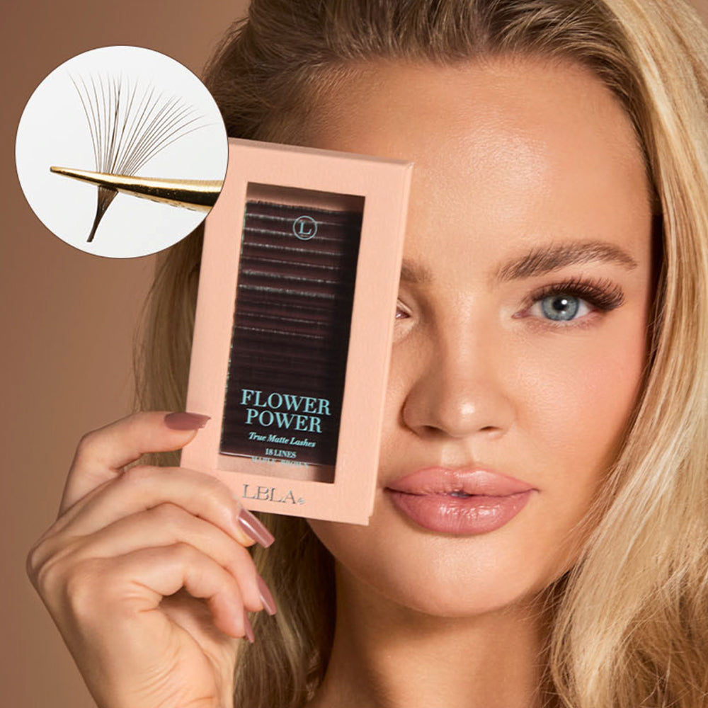 Flower Power True Matte Lashes 0.03mm - Maple Brown Individual Lash Extensions (18 lines)