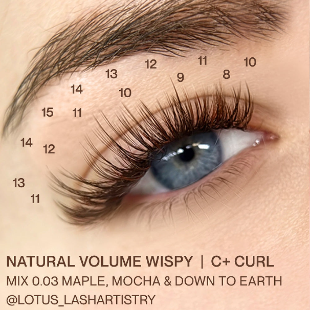 Flower Power True Matte Lashes 0.03mm - Maple Brown Individual Lash Extensions (18 lines)