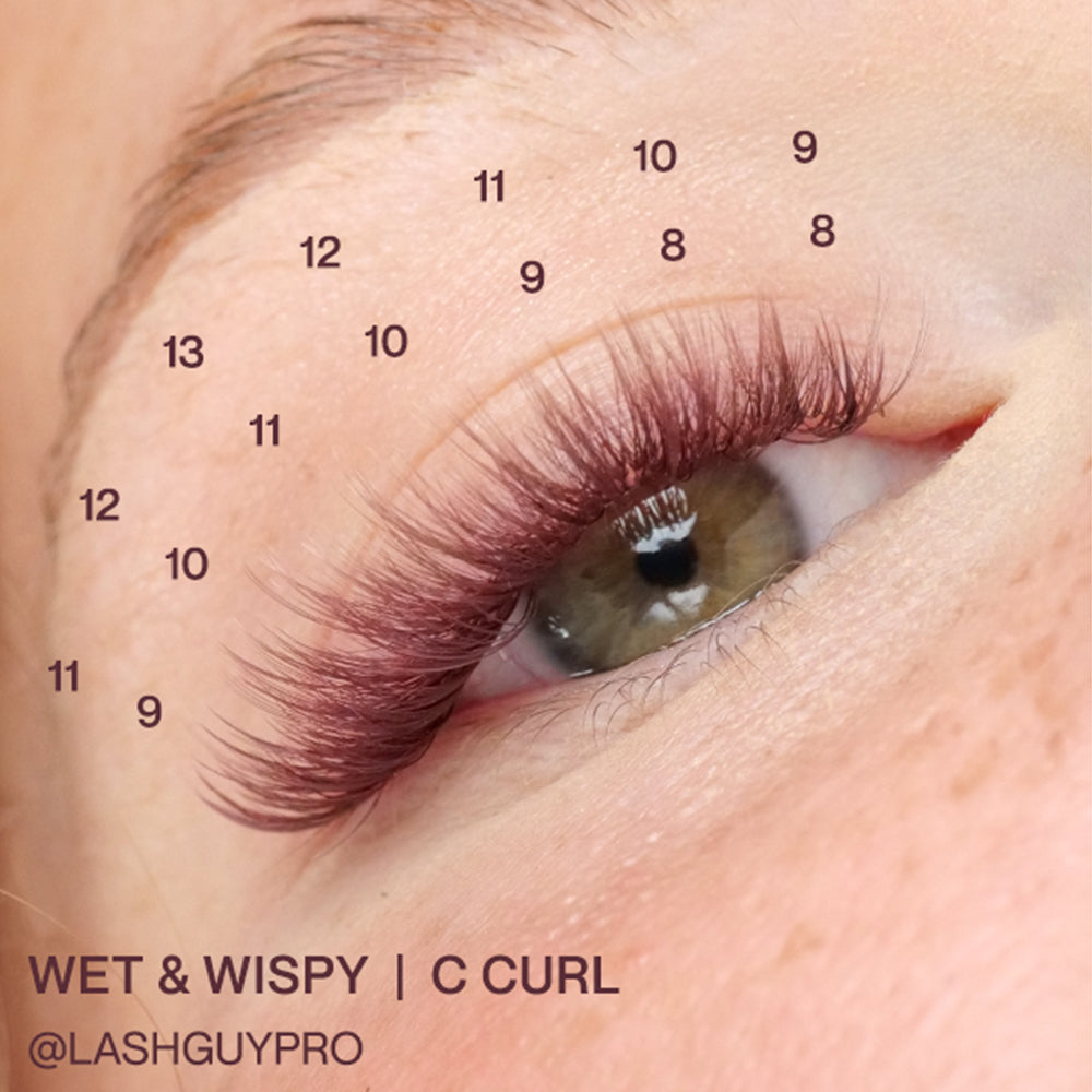 Flower Power True Matte Lashes 0.03mm - Merlot Burgundy Brown Lash Extensions (18 lines)