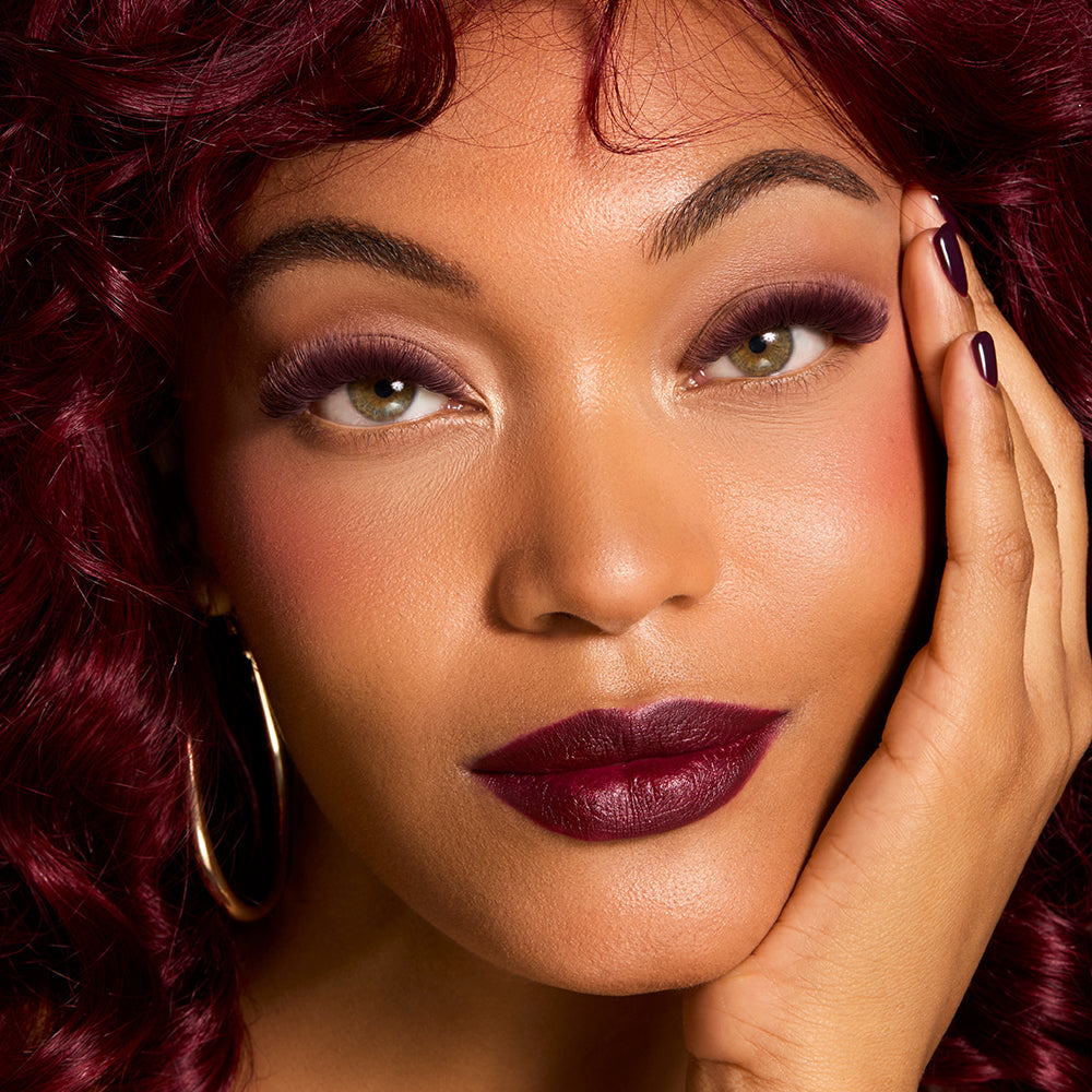 Flower Power True Matte Lashes 0.03mm - Merlot Burgundy Brown Lash Extensions (18 lines)