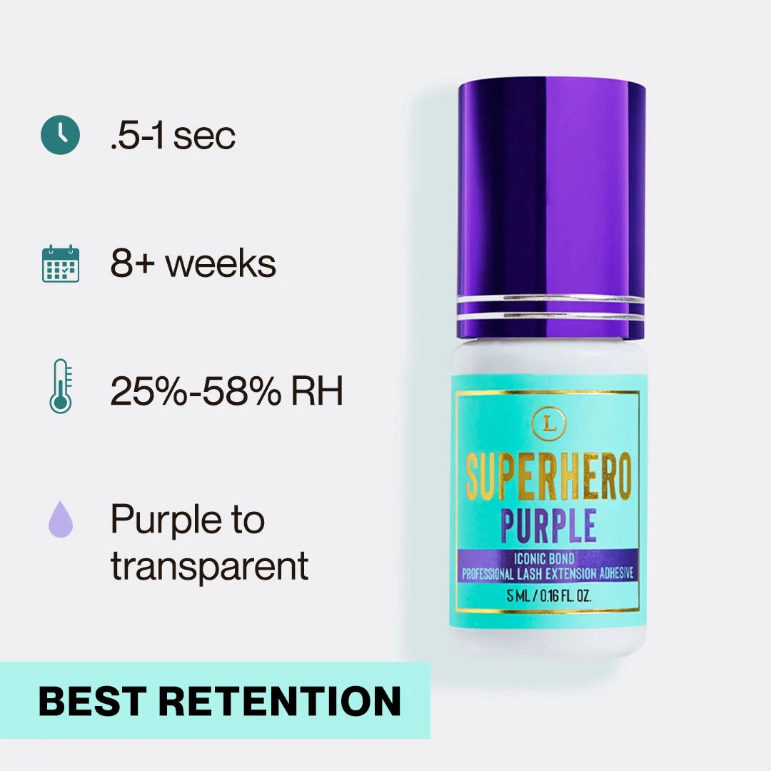 SUPERHERO PURPLE | Clear Lash Extension Glue (0.5 to 1 sec)
