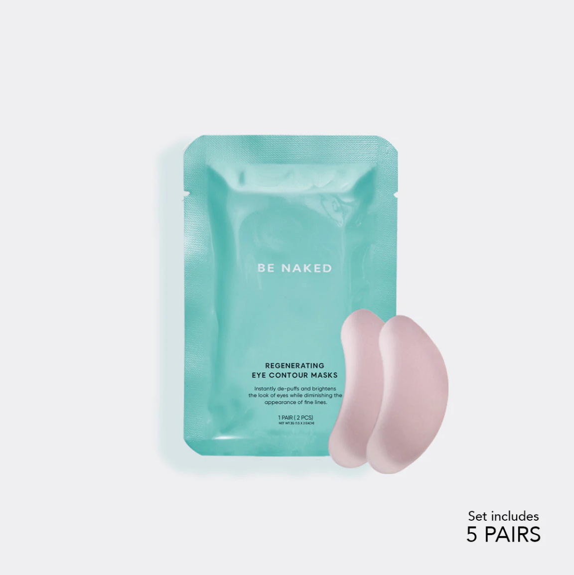 LBLA cosmetics BE NAKED, Regenerating eye contour masks in retail sets of 5, Available wholesale from Lash Box LA Australia 