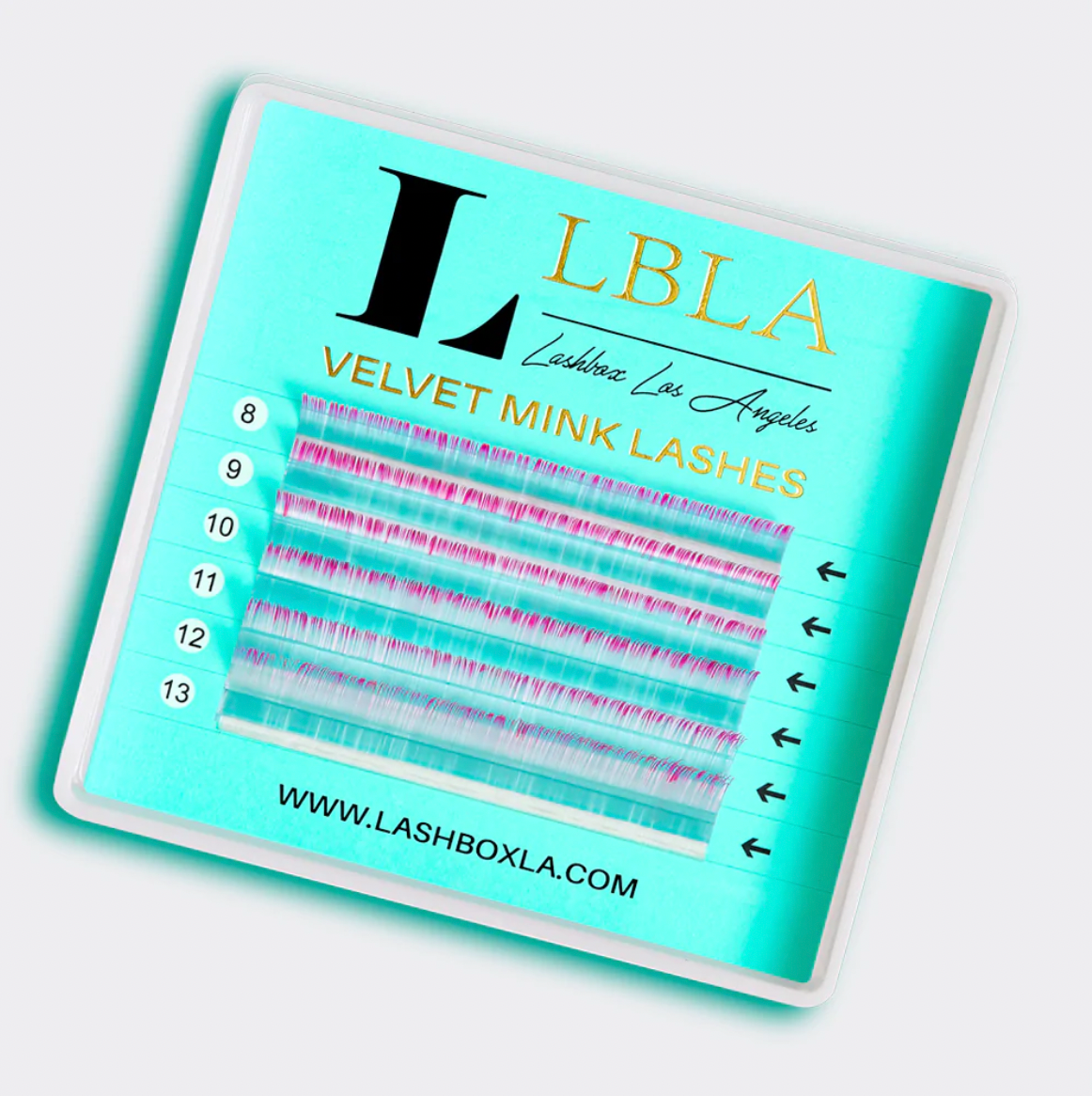 Velvet Mink Teal Pink Colour 0.05 Lash Box LA Australia