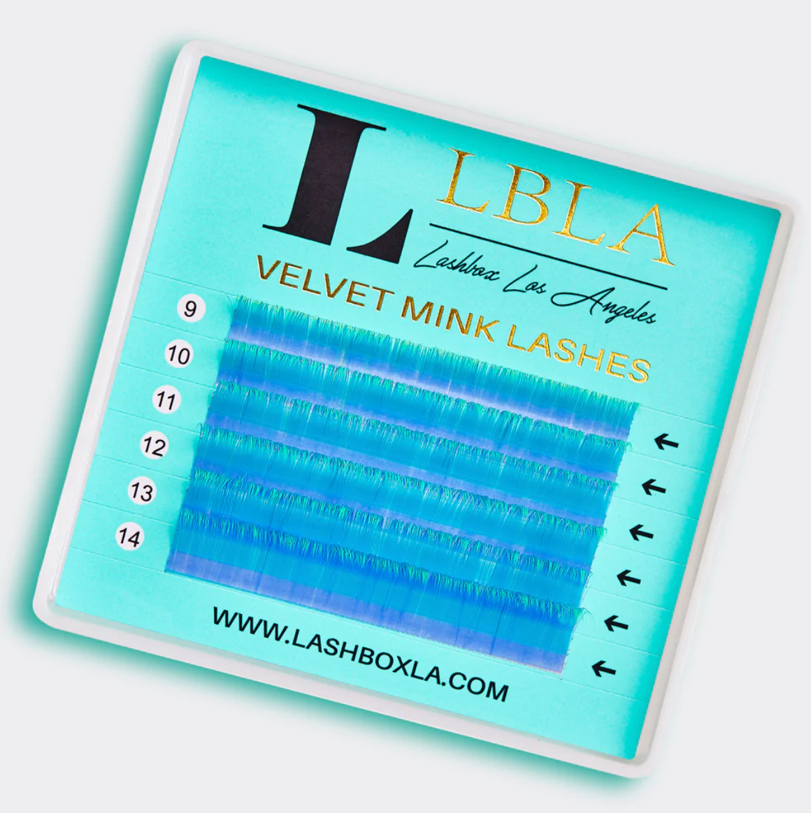 Velvet Mink 0.05 Lashes Mixed Tray - Blue / Green Tip Ombre Lash Box LA Australia 